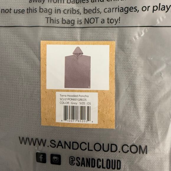 Sandcloud Terra Hooded Pancho In Grey - Picture 1 of 2
